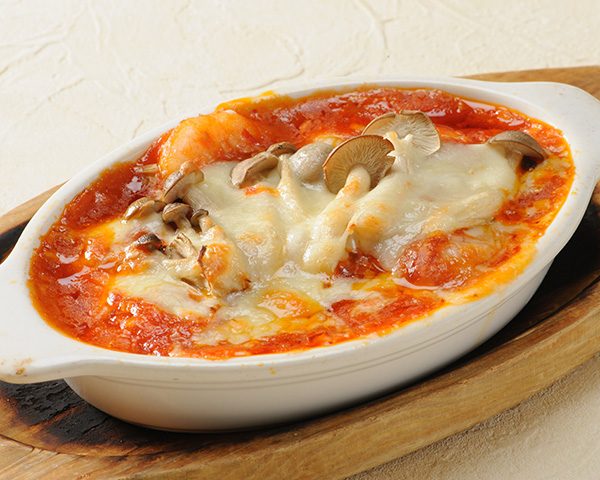 きのこ入りエビチリのオーブン焼き