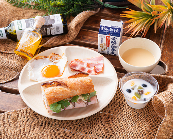 ホットバインミーの洋風朝食セット